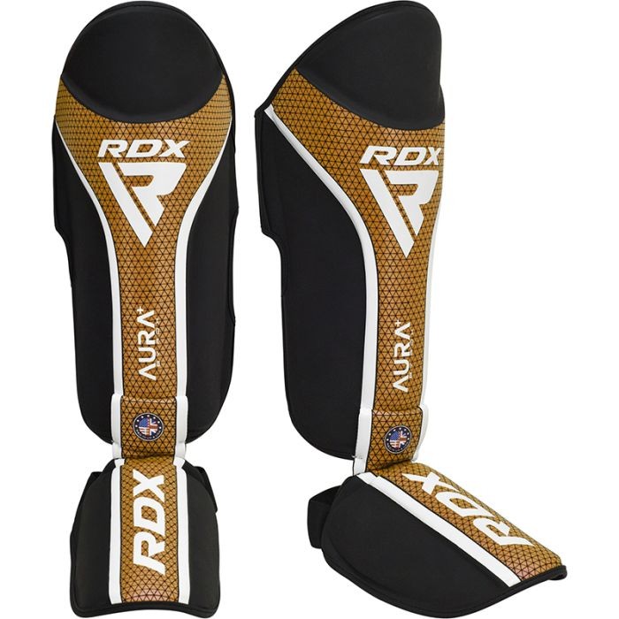 Протектори за крака - RDX Aura Plus T-17 Shin Instep - Black/Gold - SGR-T17+RB​